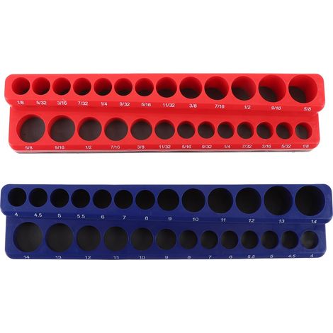 Ortviai Support Magnétique pour Douilles 1/4" – Lot de 2 Plateaux Organiseurs pour Douilles Métriques et Impériales (1/5)