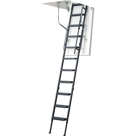 Dolle Bodentreppe clickFIX® comfort 3-teilig bis 244-264cm Raumhöhe mit U-Wert 0,49 Deckenöffnung 140x70cm (1/5)