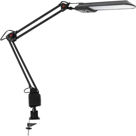 lampada da scrivania tavolo led con braccio e morsetto studio nero 4,8 watt E (1/3)