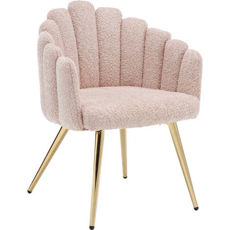 Wahson Sillones relax de Lana Sintética, Moderno Sillón de Ocio de Tocador, Elegante Salón Relax Maquillaje para Dormitorio, Rosa (1/5)