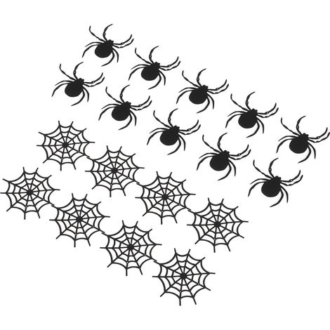 Guirlande de 2 araignées noires en feutrine épaisse, décoration intérieure, bannière suspendue en forme de toile d'araignée effrayante pour maison hantée, cheminée. (1/5)