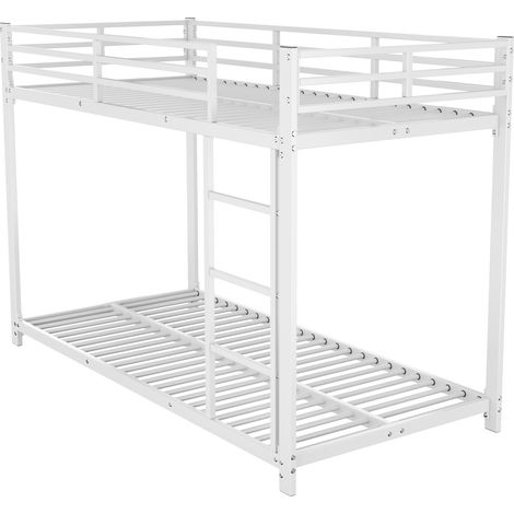 Letto a castello per bambini in metallo bianco 90 x 200 cm (1/5)