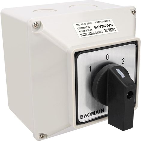 LW28-32/D303.3D Commutateur Rotatif 32A 690V, Interrupteur Sectionneur Triphasé 3 Positions (1-0-2) avec Boîtier Étanche IP66, Commutateur de Commande Universel (1/5)