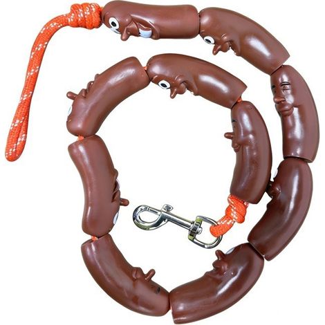 Wholesale pet leashes, quirky sausage-shaped dog leash for small and medium-sized dogs, popular online dog walking leash, 10 sections, 116cm.