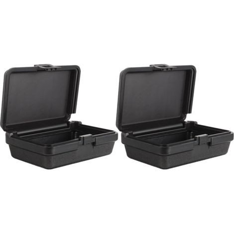 2 Pièces Boîte à Outils Portable Étanche en Plastique Noir, Étui de Transport Rigide pour Matériel et Outils, Rangement Compact pour Techniciens et Électriciens, Usage Extérieur (1/5)
