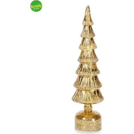 Pino rotante in vetro con movimento e 10 luci led per decorazioni natalizie (1/2)