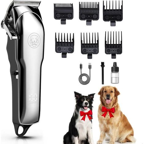 Filiyano – kit de toilettage sans – Tondeuse pour chien, kit de toilettage sans fil, moteur puissant 7000 tr/min, lames en céramique affûtées