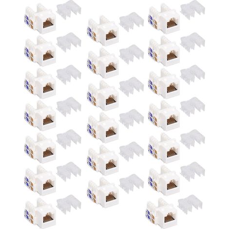TF1015A RJ45 CAT5 Type A Module de blindage réseau avec capuchons pour connexion terminal Ethernet ISDN - Lot de 20 pièces (1/5)