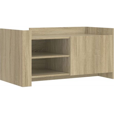 Tavolino con ripiani design moderno 100 x 50 x 50 cm in legno ingegnerizzato color rovere DEC038870