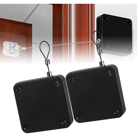 [Sistema de cierre automático] Cierrapuertas (paquete de 2) ABS – Cierre automático sin taladrar con sensor y cable (1/5)