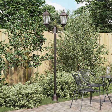 Garden Light Post Bronze Aluminium and Glass vidaXL