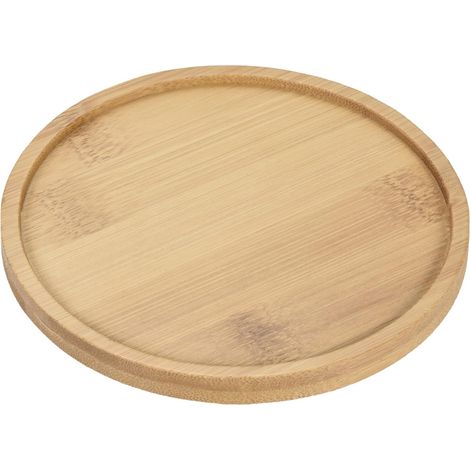 6 Lot Jardinière Soucoupes - Bambou Rond Fleur Pot goute Plateaux Appliquer pour Extérieur/Jardin (12cm OD) (1/5)