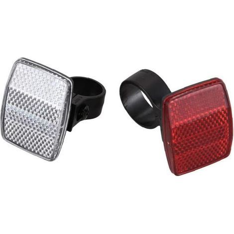 Catarifrangenti per bicicletta, catarifrangenti anteriori e posteriori per manubrio e sella, 30,4 mm, 2 pezzi (1/4)