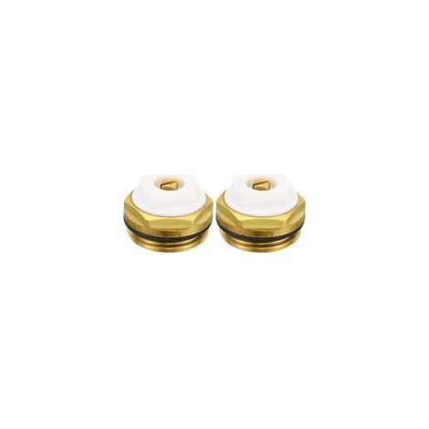 3/4" BSP Mâle Filet Manuel Radiateur Air Ventilation Bouchon Vannes, 2 Paquet Laiton Bouchon pour Radiateur Chauffage, Or Blanc