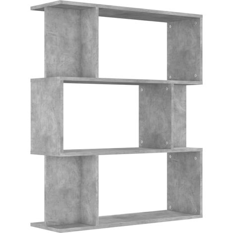 Estantería madera contrachapada gris hormigón 80x24x96cm vidaXL