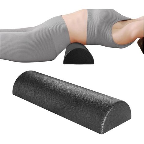 Rouleau de massage en mousse - Rouleau musculaire - Récupération musculaire - Demi-rouleau en mousse - 30 cm - Noir (1/5)