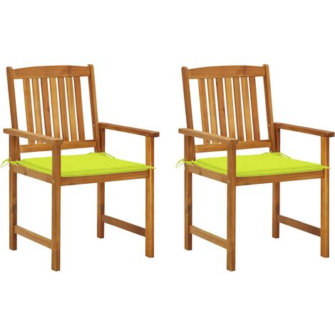 Chaises de jardin avec coussins lot de 2 Bois d'acacia massif vidaXL (1/5)