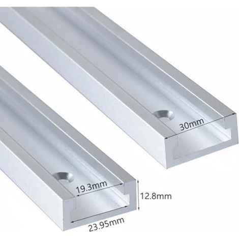 Rail de guidage coulissant en T (30 modèles) pour le travail du bois, en alliage d'aluminium, pour établi, table de défonceuse et scie (300 mm). (1/3)