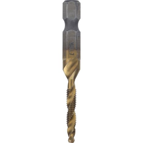 Foret taraudeur à queue hexagonale revêtu de titane, combiné pour vis métriques et bois M4 (1/5)
