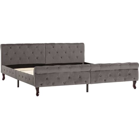 Maison Exclusive - Bettgestell Grau Samt 180 x 200 cm