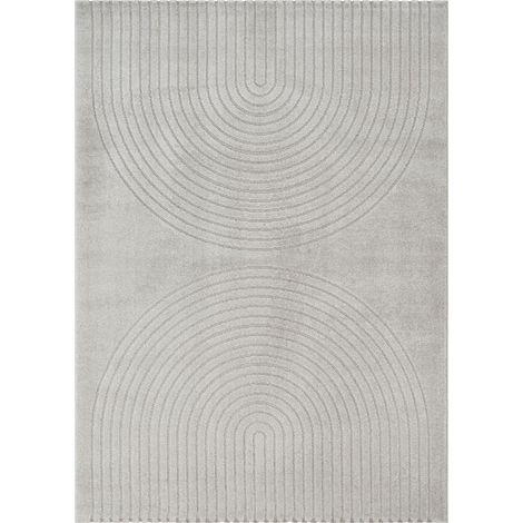 Tapis salon DEMILU 140x200 cm Gris - Tapis Cuisine doux et soyeux