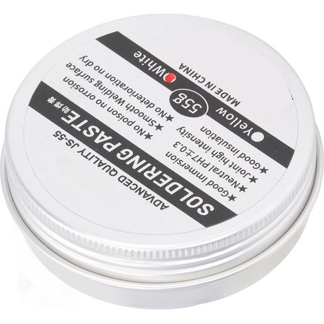Pâte à souder à la colophane, flux de soudure basse température sans nettoyage, accessoires de soudage, blanche, 55 g (1/5)