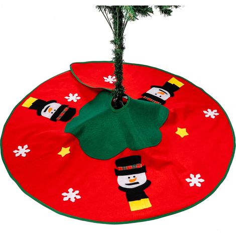 Tapis de sapin de Noël Amerzam, décoration de fête de Noël (ROUGE) (1/5)