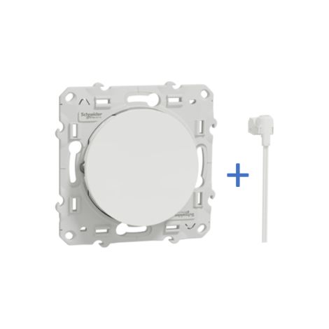 Schneider - Odace 2011 - Bouton poussoir avec voyant tu00e9moin orange - Blanc - Ref. : S520206 + S520290 (1/2)