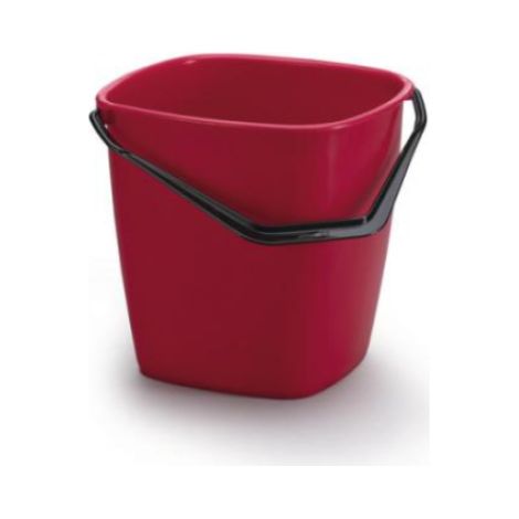 Seau multi-usages BUCKET, 9,5 litres, rectangulaire, coloris rouge