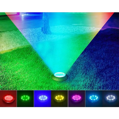 Lampes solaires d'extérieur pour jardin avec 16 LED à couleurs changeantes, étanches.