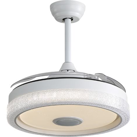Ventilatore da soffitto da 42 pollici con luce LED multicolore da 32 W (3 livelli di temperatura colore + RGB), 3 pale in ABS e motore a corrente continua.