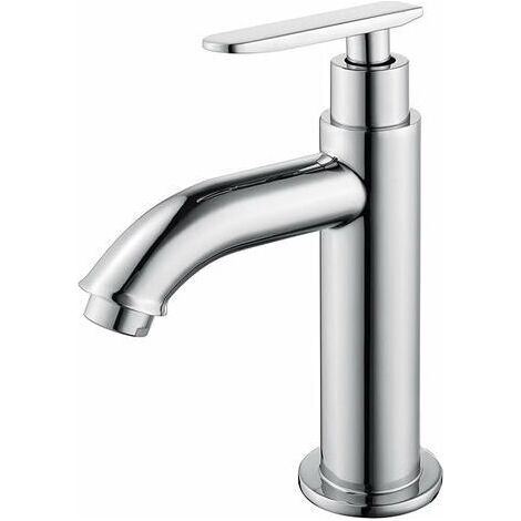 Ineasicer Robinet eau Froide Rond Mitigeur Lavabo Robinet Salle de Bains en Métal Durable Robinetterie Salle de Bains Cartouche Céramique pour Lave Main WC ou, Sous-Sol (1/4)