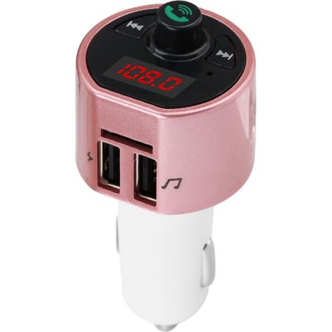 Adaptateur Audio Bluetooth Sans Fil Pour Voiture - Émetteur FM - Double Port USB - Lecteur MP3 - Affichage LED - 5 V / 1000 mA - Noir (1/5)