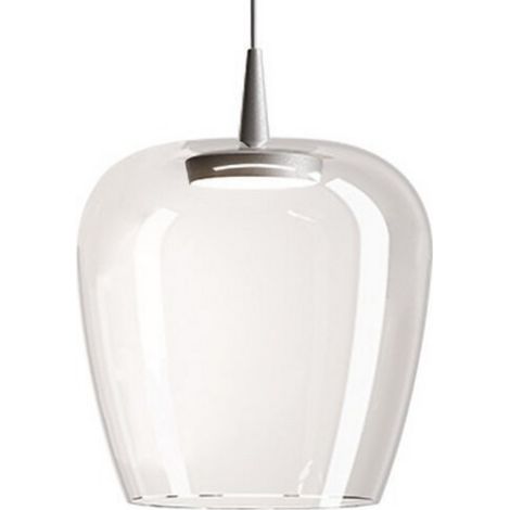 Zafferano Suspension Bilia 230V Led 8W En Aluminium Et Verre Borosilicaté Transparent, Design En Cloche Avec Diamètre 27 Cm, Irc 90 (1/5)