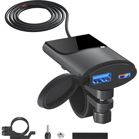 12V-24V Prise USB de Moto: Prise Chargeur de Voiture PD 3.0 Type C et QC 3.0 Double USB Étanche avec Charge Rapide LED Bleue pour Téléphone, iPad, GPS, Caméra
Visiter la boutique Qidoe (1/5)