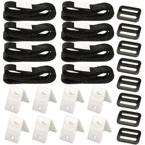 Kit de 8 sangles de piscine réglables avec clips, boucle en nylon pour couverture solaire et film imperméable (1/5)