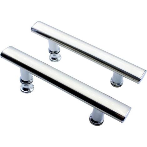 Lot de 2 poignées de porte de douche carrées avec boutons en plastique pour cabine de douche, cabine de douche, trou à trou central 145 mm (1/5)