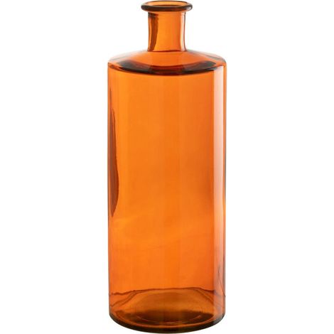 Vase Déco en Verre "Bouteille" 40cm Orange (1/2)