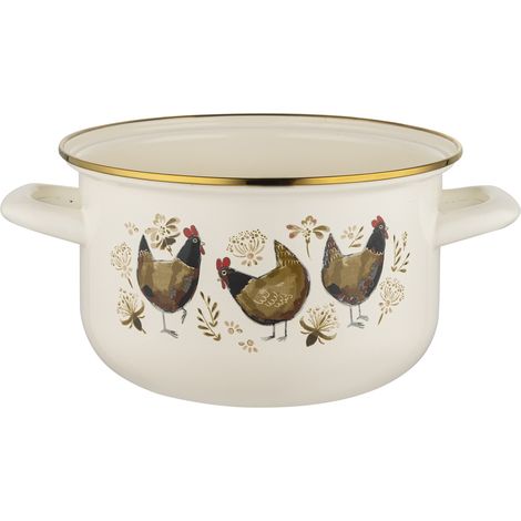 Vaso smaltato a forma di gallina dorata, 20 cm, 4,2 l (1/5)