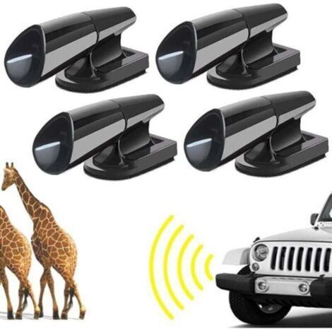 Set mit 4 Ultraschall-Autopfeifen zur Wildabwehr, unsichtbare Schutzvorrichtungen für Stoßstangen, Pkw, SUVs, Lkw und Motorräder. (1/4)