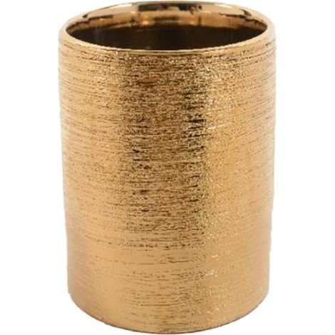 Vaso decorativo in ceramica colore oro per fiori e piante decorazione ambienti -Piccolo (1/3)