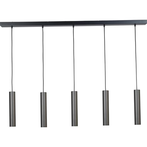 Lampe suspendue pour salle à manger Run 5 lumières noir - 2381-05-05-130-5 (1/3)