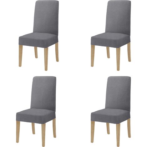 Coppia di coprisedia con schienale in tessuto elasticizzato antimacchia in 10 colori Vestisedia Piombo - 4 pezzi