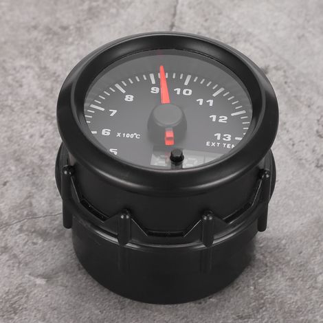 Jauge de température des gaz d'échappement 52 mm (2 pouces) à 7 couleurs, avec capteur et affichage numérique LED. (1/5)