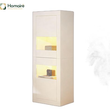 Flur- Garderobenschrank weiß aus Spanplatte und Polyester 61 x 42 x 162 cm HOMAIRE (1/5)
