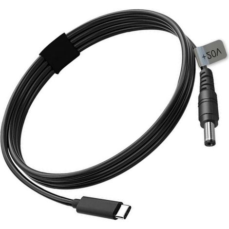 Câble d'alimentation USB C vers DC 10m 32,8ft 20V 5A sortie Type C mâle vers DC 5,5x2,1mm mâle pour chargeur PD 100W (1/5)