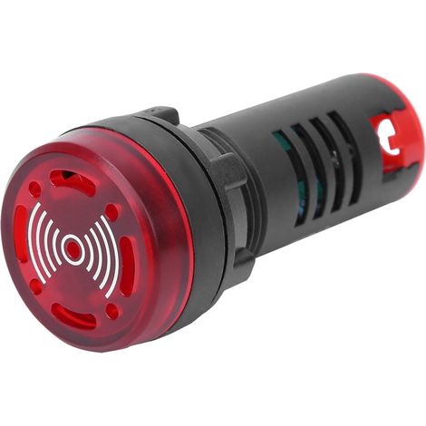 Lot de 10 avertisseurs sonores à LED BERM® AD16‑22SM, voyant rouge clignotant, avec buzzer, alimentation AC/DC 12 V. (1/5)