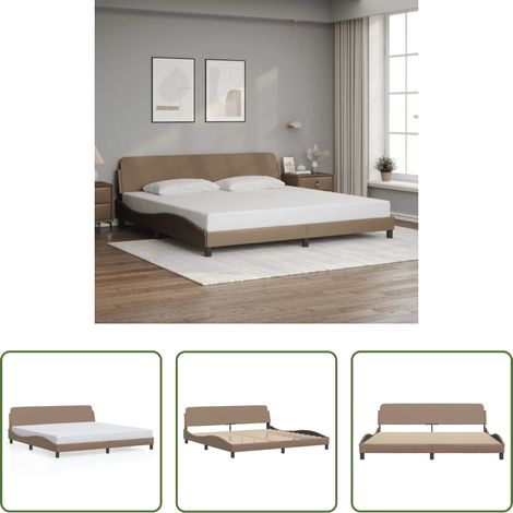 Kunstlederbett - Bettgestell "Dover" Cappuccino-Braun 200x200 cm Kunstleder (1/5)
