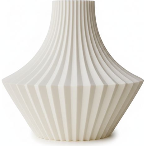 Vaso decorativo a pieghe, bianco, per fiori, dal design elegante