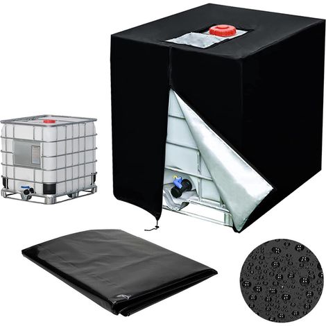 Wassertankabdeckung, 1000L-Tankabdeckung, IBC-Tankabdeckung für 1000L-Tank, Wassertankbehälter-Schutzabdeckung, Anti-Staub, Anti-UV, Anti-Regen, 120x100x116cm (1/5)